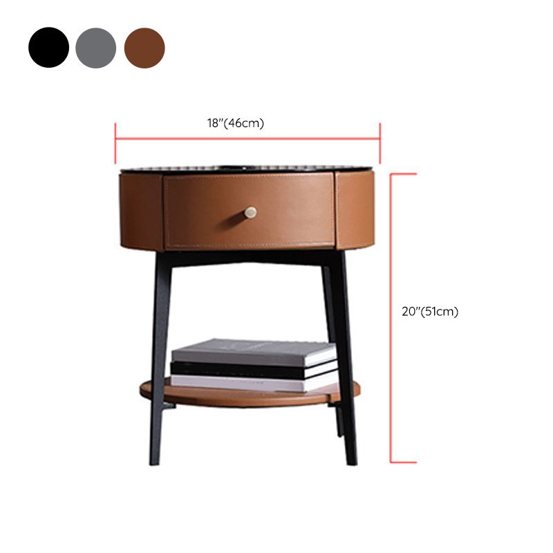 Tavolo da notte in vetro alto 20 "Abbassinamento da letto da letto con 1 scaffale