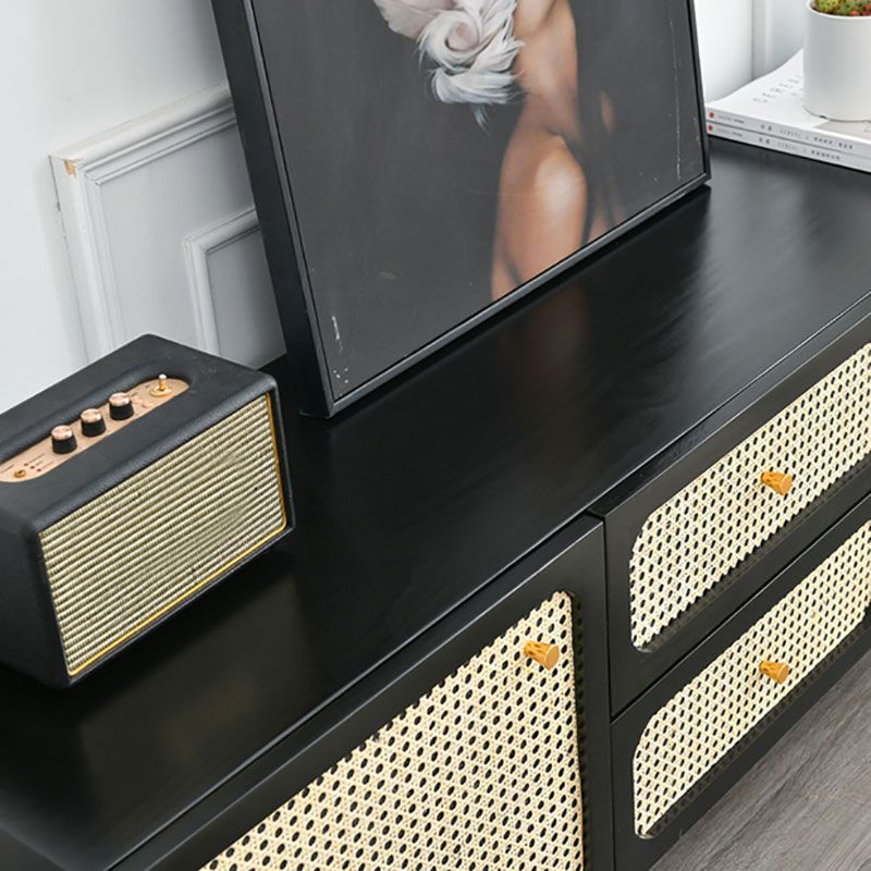 Console traditionnelle de stand de télévision noire