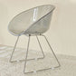 Contemporary Style Arm Chair Plastic Dining Chair with Metal Base for Dining Room