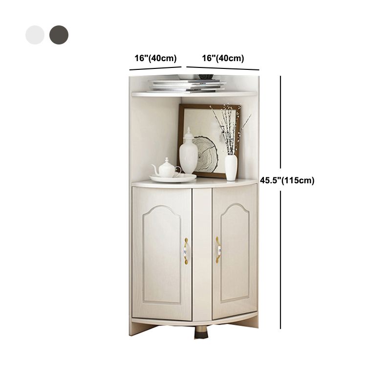 Wooden Modern Accent Cabinet Triangle Storage Cabinet with 2 Doors