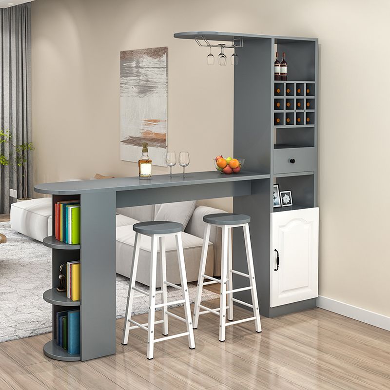 Modern Rectangle Wood Counter Table 3 Pieces Bar Table Set for Living Room Clearhalo 'Bar Furniture' 'furn' 'furn_home_bar_bar_sets' 'Furniture' 'Home Bars & Bar Sets' 'home_bar_bar_sets' 'Kitchen & Dining Furniture' 1200x1200_a48859cc-2dd0-41ae-a4db-bd4013d369be