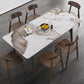 Mid-Century Modern Dining Table Rectangle Sintered Stone Dining Table with Wood Base Clearhalo ' dining_table' 'Dining Tables & Seating' 'Dining Tables' 'furn' 'furn_dining_table' 'Furniture' 'furniture_dining_table' 'Kitchen & Dining Furniture' 'kitchen&dining_furn' 'kitchen' 'kitchen_dining_table' 1200x1200_a4887f91-7896-4536-a489-1f099e248e3d
