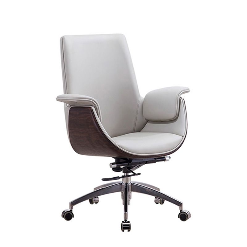 Contemporary Arm Chair Fixed Arms Adjustable Seat Height with Wheels Office Chair Clearhalo 'furn' 'furn_office_chair' 'Furniture' 'Office Chairs' 'Office Furniture' 'office_chair' 1200x1200_a48b3558-6a9d-4d23-afad-be4b489a4805