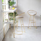 Scandinavian Bar and Counter Stool Low Back Stool with Sled Base in Gold Clearhalo 'Bar Furniture' 'Bar Stools' 'bar_stools' 'Furniture' 'furniture_bar_stools' 'Kitchen & Dining Furniture' 1200x1200_a48c7b9a-b568-48f3-bbc2-54b6a0c917c8