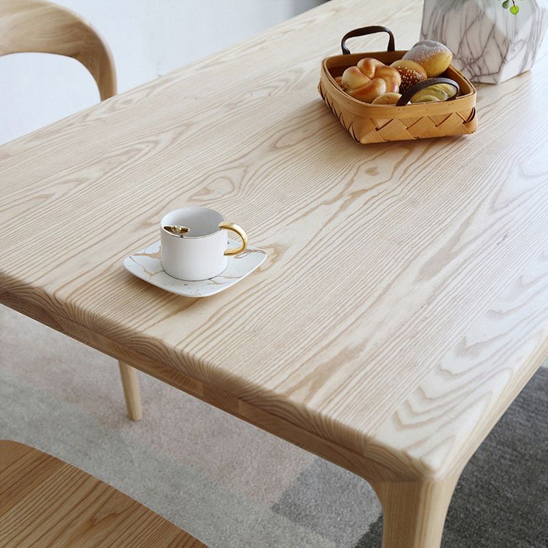 Juego de comedor de madera sólida Estilo moderno 1/4/5/6 PCS Set con mesa rectangular