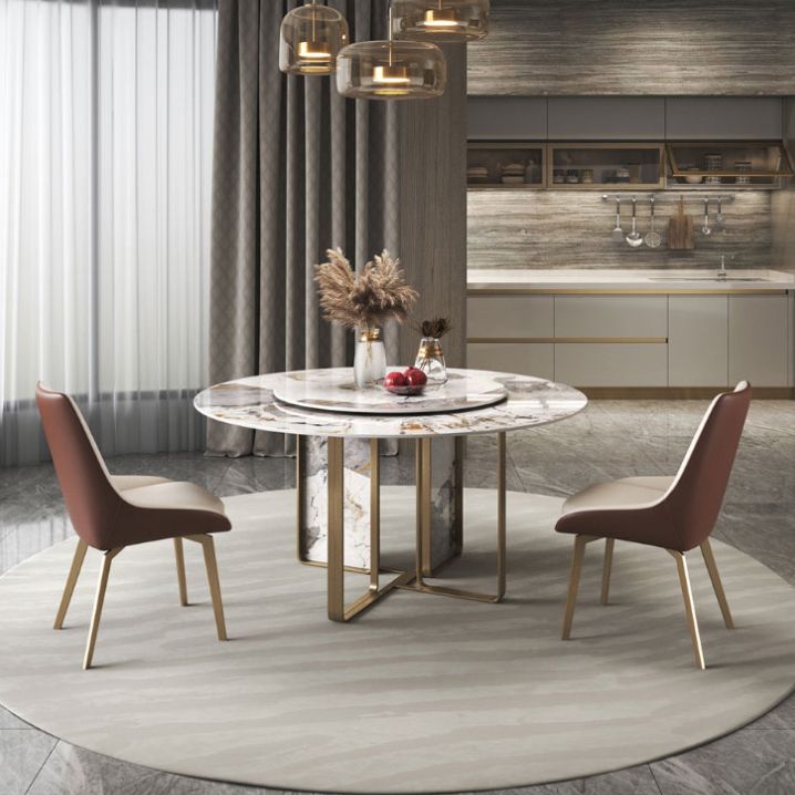 Round Dining Set 1/3/4/5/7 Pcs Stone Dining Table and Upholstered Chairs Clearhalo 'Dining Room Sets' 'Dining Tables & Seating' 'dining_room_set' 'furn' 'furn_dining_room_set' 'Furniture' 'Kitchen & Dining Furniture' 1200x1200_a48ebac8-e9f2-408c-819e-83335ff93919