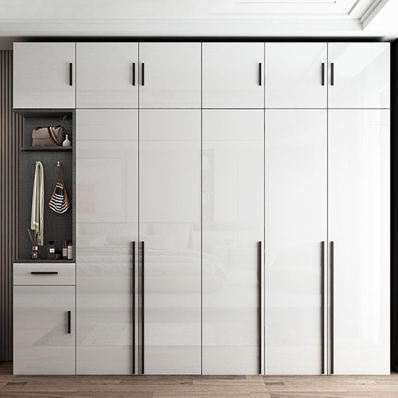 High Gloss White Modern Wardrobe Engineered Wood Storage Cabinet for Home Clearhalo 'Armoires & Wardrobes' 'armoires_wardrobes' 'Bedroom Furniture' 'furn' 'furn_armoires_wardrobes' 'Furniture' 1200x1200_a48fa88e-cf09-4097-8836-9693ad3228c4