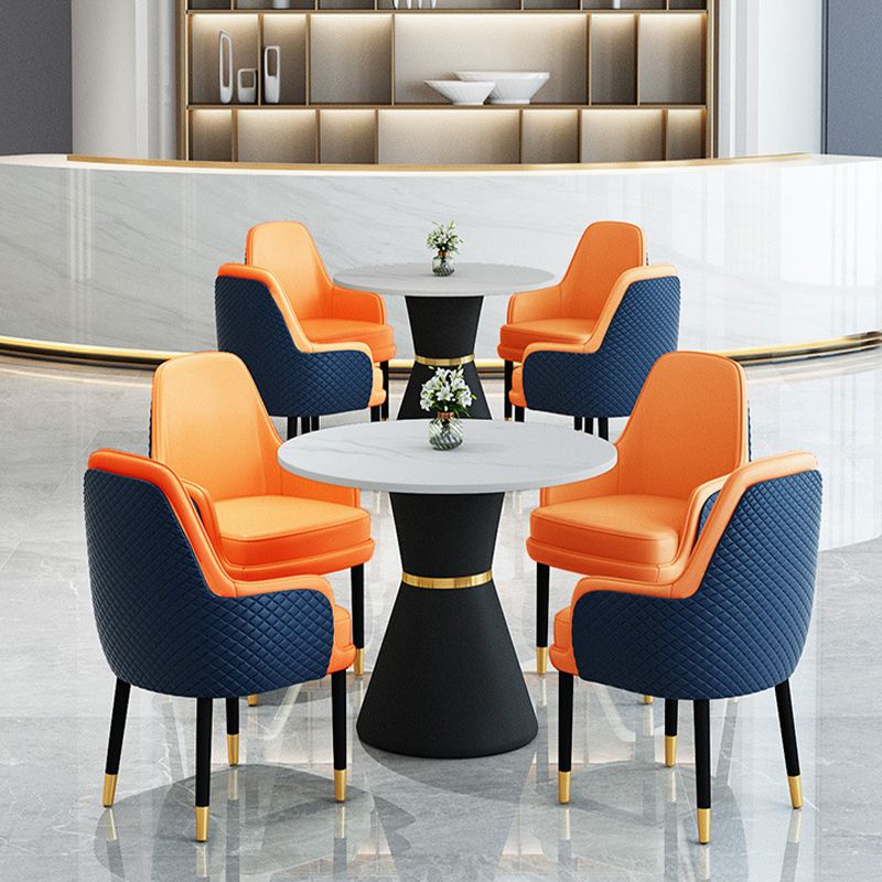 1/2/3/5 Pcs Modern Dining Room Set with Round Table and Leather Chairs Dining Set Clearhalo 'Dining Room Sets' 'Dining Tables & Seating' 'dining_room_set' 'Furniture' 'furniture_dining_room_set' 'Kitchen & Dining Furniture' 'kitchen&dining_furn' 'kitchen' 1200x1200_a48fe411-3ceb-44de-822b-42fa5d1205ae