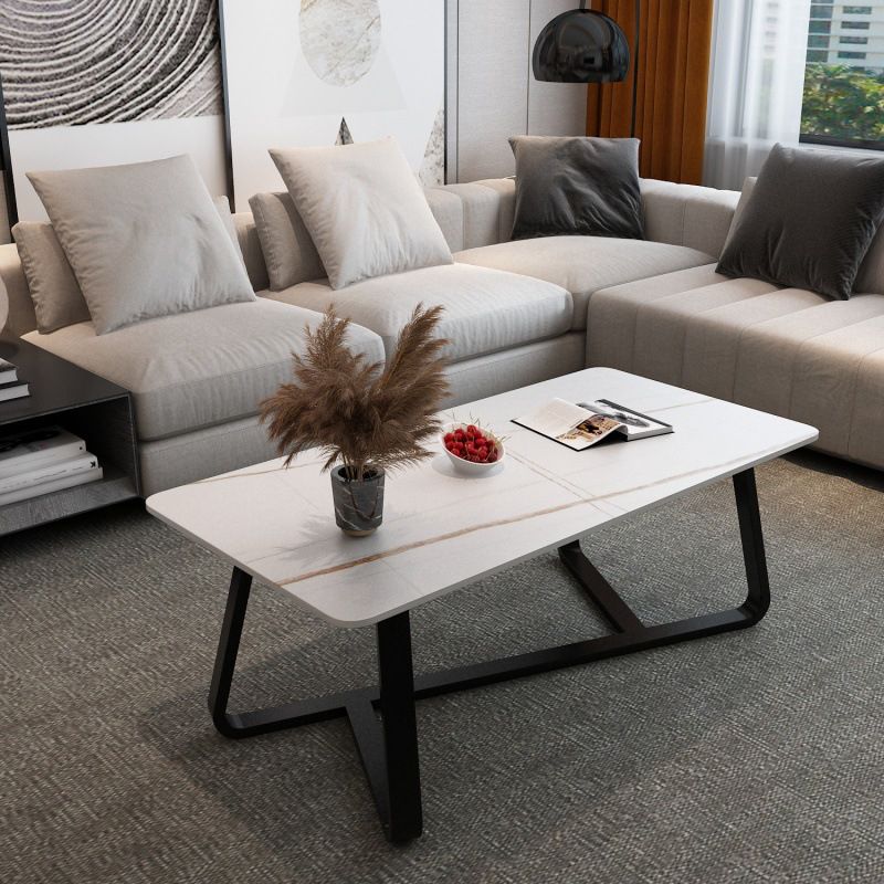 Cross Legs 1 Single Coffee Table Modern Rectangular Cocktail Table Clearhalo 'Coffee & Accent Tables' 'Coffee Tables' 'coffee_tables' 'Furniture' 'furniture_coffee_tables' 'Living Room Furniture' 1200x1200_a490aec6-8cb9-43f8-af92-d3ce4c847486