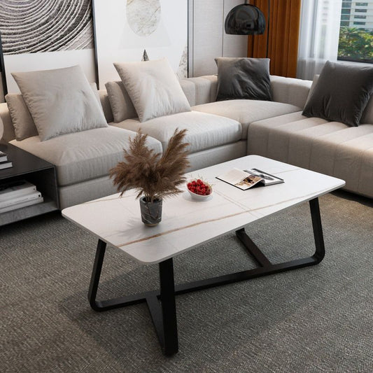 Cross Legs 1 Single Coffee Table Modern Rectangular Cocktail Table Clearhalo 'Coffee & Accent Tables' 'Coffee Tables' 'coffee_tables' 'Furniture' 'furniture_coffee_tables' 'Living Room Furniture' 1200x1200_a490aec6-8cb9-43f8-af92-d3ce4c847486