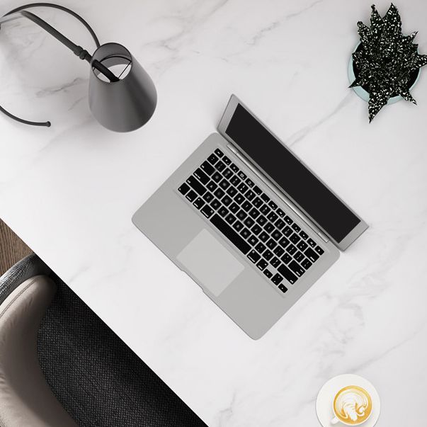 Corner Desk Modern Style SLATE Top Black Metal Legs for Bedroom Clearhalo 'furn' 'furn_office_desk' 'Furniture' 'furniture_office_desk' 'Office Desks' 'Office Furniture' 'office_desk' 1200x1200_a491d0db-3346-4fc7-93cc-d8996d567b08