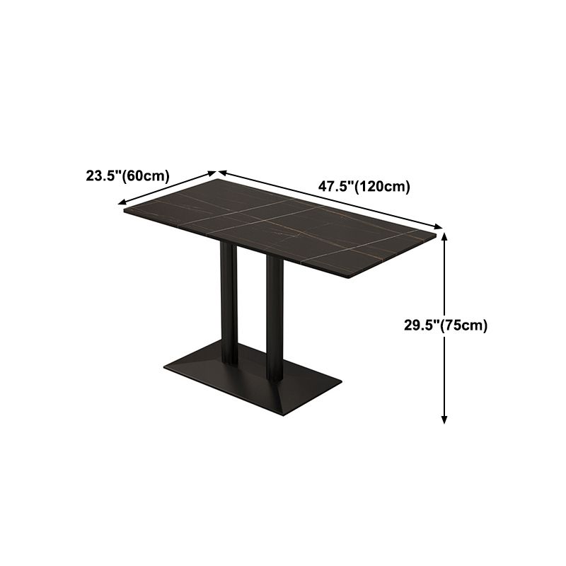 Industrial Iron Dining Table Stone Dining Furniture with Metal Base Clearhalo 'Dining Tables & Seating' 'Dining Tables' 'dining_table' 'furn' 'furn_dining_table' 'Furniture' 'Kitchen & Dining Furniture' 1200x1200_a4923531-5312-40b1-a1f9-b59fdaf81e03