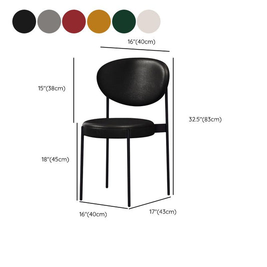 Metal Industrial Style Side Stuhl 16 "Weit offener Rücken -Ess -Seitenstuhl