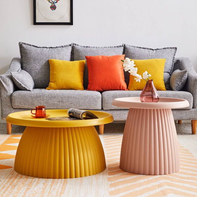 Modern Style Cocktail Table Acrylic Material Multi-color Selection Round Coffee Table