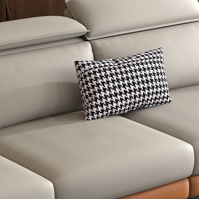 L-Shape Faux Leather Slipcovered Sofa Stain-Resistant Sectional and Chaise for 4 People Clearhalo 'furn' 'furn_sectionals' 'Furniture' 'furniture_sectionals' 'Living Room Furniture' 'Sectionals' 1200x1200_a495747a-8170-4183-bc51-94042ef1fc30