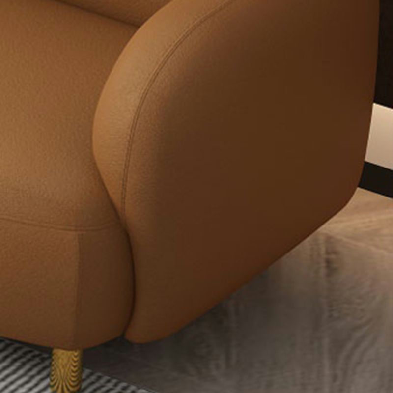 Scandinavian Faux Leather Sofa Beige/Orange/Green Loveseat for Apartment Clearhalo 'furn' 'furn_sofas' 'Furniture' 'furniture_sofas' 'Living Room Furniture' 'Sofa' 'sofas' 1200x1200_a49643f6-bac7-4598-b8fe-ddeecb600d0b