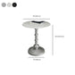 Modern Slate Round Side End Table Metal Pedestal Sofa Side Table
