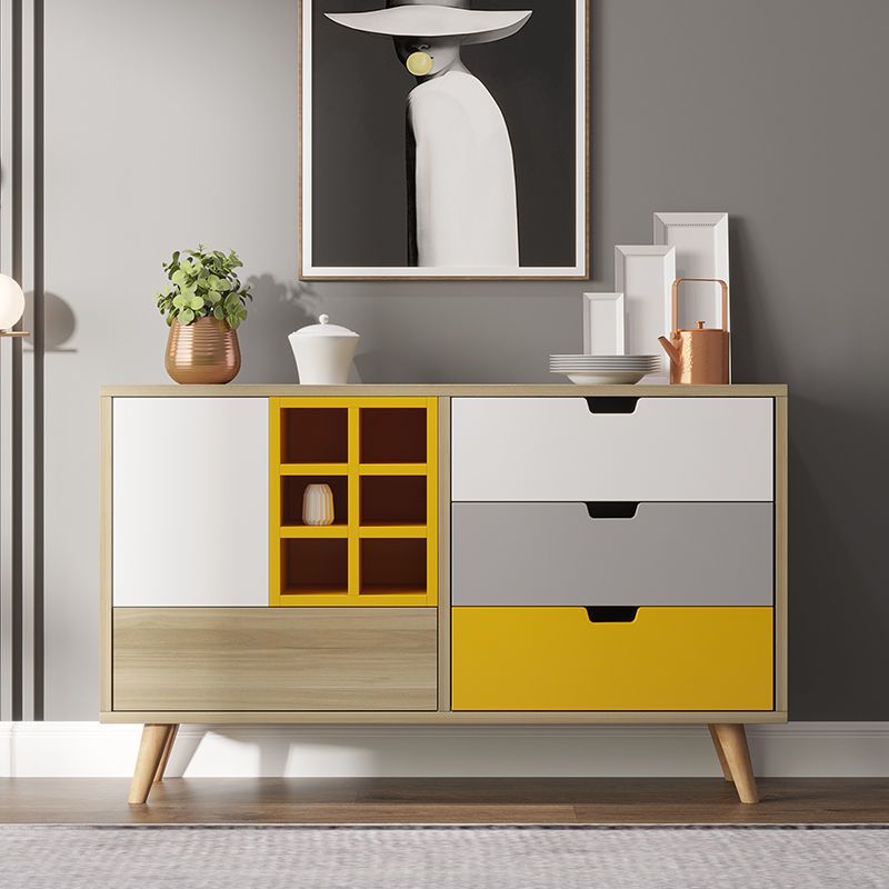 Scheda laterale in stile Glam Porta in legno ingegnerizzato per soggiorno