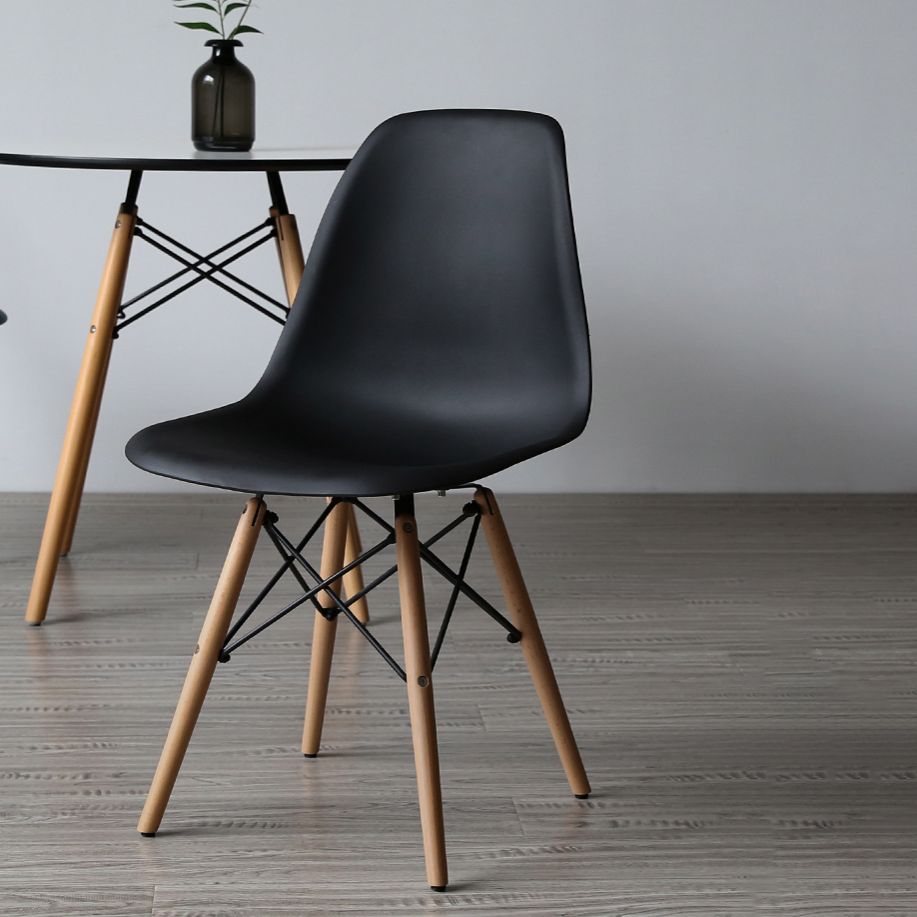 Glam Style Side Chair Set Plastic Dining Room Side Chair with Wood Legs Clearhalo ' kitchen&dining_furn' 'Dining Chairs' 'Dining Tables & Seating' 'dining_chair' 'Furniture' 'furniture_dining_chair' 'Kitchen & Dining Furniture' 'kitchen' 1200x1200_a499d4c4-97cb-4d07-90ce-44d9e390e338