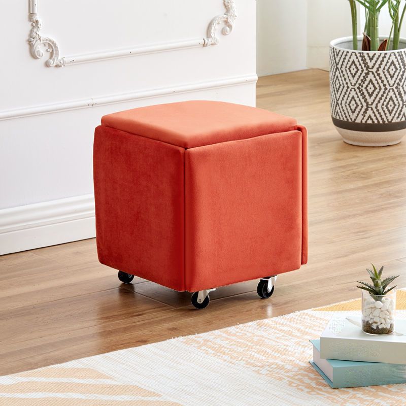 Modern Plain Boucle Ottoman Velvet Square with Storage Target Pouf Clearhalo 'furn' 'furn_ottomans_poufs' 'Furniture' 'Living Room Furniture' 'Ottomans & Poufs' 'ottomans_poufs' 1200x1200_a49c161b-c5e5-43aa-af53-1d5137cf862b