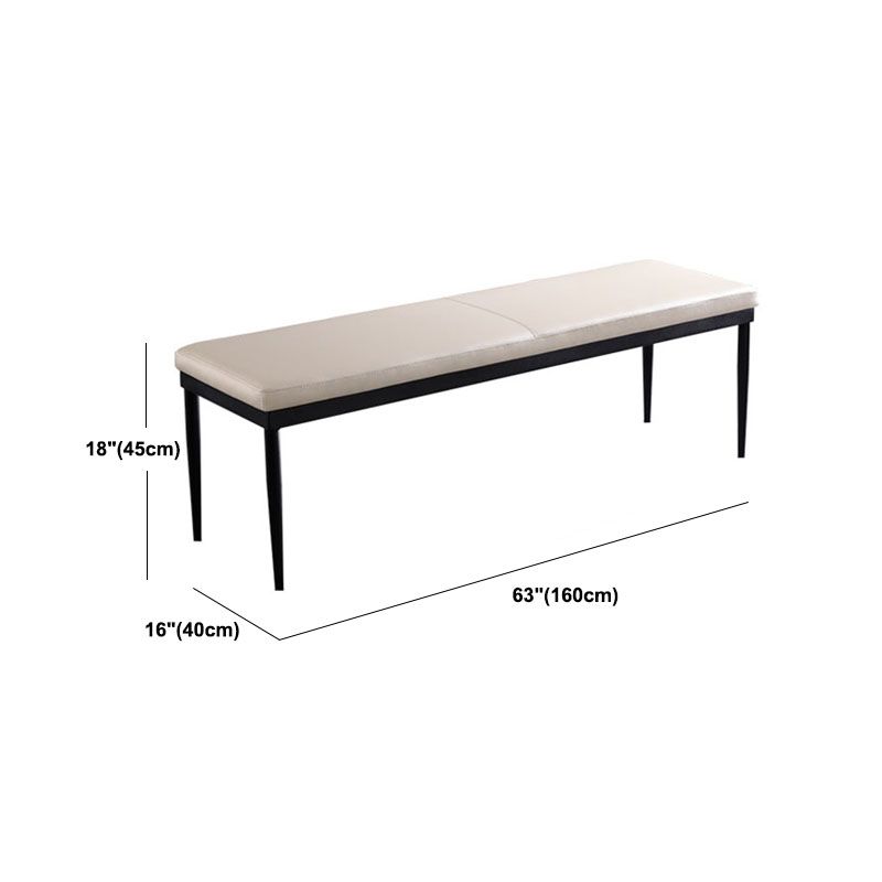 Modern Dining Bench with Black Metal Legs, 18"H Upholstered Seating Bench Clearhalo 'Benches' 'Chairs & Seating' 'furn' 'furn_benches' 'Furniture' 'Living Room Furniture' 1200x1200_a49d015f-abcf-4078-b6a3-21fb8d011851