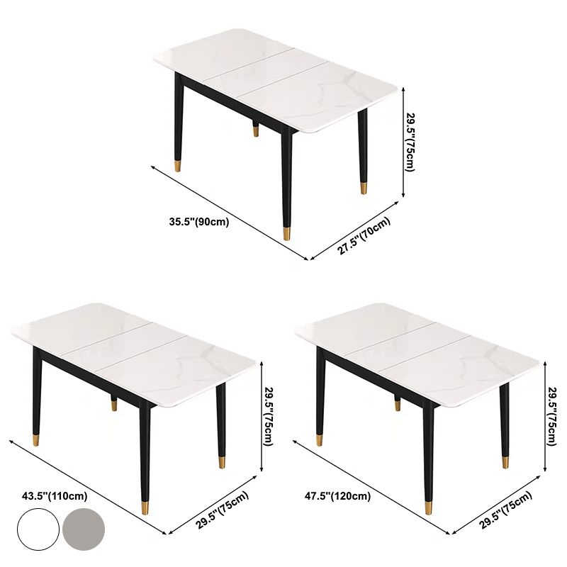 Contemporary Rectangle Dining Room Table Sintered Stone Dining Table with 4 Black Legs Clearhalo ' dining_table' 'Dining Tables & Seating' 'Dining Tables' 'furn' 'furn_dining_table' 'Furniture' 'furniture_dining_table' 'Kitchen & Dining Furniture' 'kitchen&dining_furn' 'kitchen' 'kitchen_dining_table' 1200x1200_a49d7fc1-acf0-4107-ac7c-0d1138a5b667