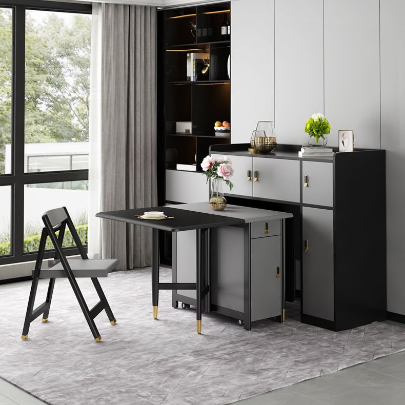 Rectangle Black Tone Dining Table Vintage Extendable Table for Dining Room Clearhalo ' dining_table' 'Dining Tables & Seating' 'Dining Tables' 'furn' 'furn_dining_table' 'Furniture' 'furniture_dining_table' 'Kitchen & Dining Furniture' 'kitchen&dining_furn' 'kitchen' 'kitchen_dining_table' 1200x1200_a49e038e-cb7c-49c7-8554-24818f4f188d