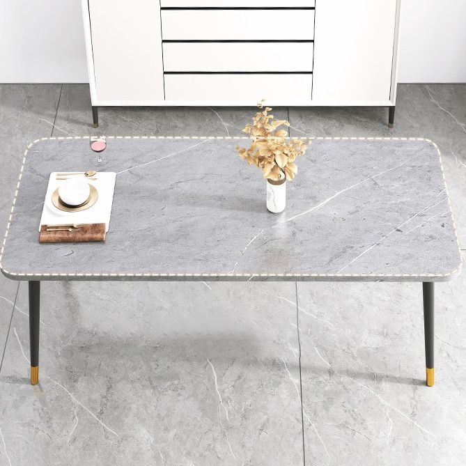 Contemporary Rectangle Shape Kitchen Dining Table Sintered Stone Dining Table with 4 Legs Base Clearhalo ' dining_table' 'Dining Tables & Seating' 'Dining Tables' 'Furniture' 'furniture_dining_table' 'Kitchen & Dining Furniture' 'kitchen&dining_furn' 'kitchen' 'kitchen_dining_table' 1200x1200_a49e8b98-43fe-48ca-941d-af853c512e04