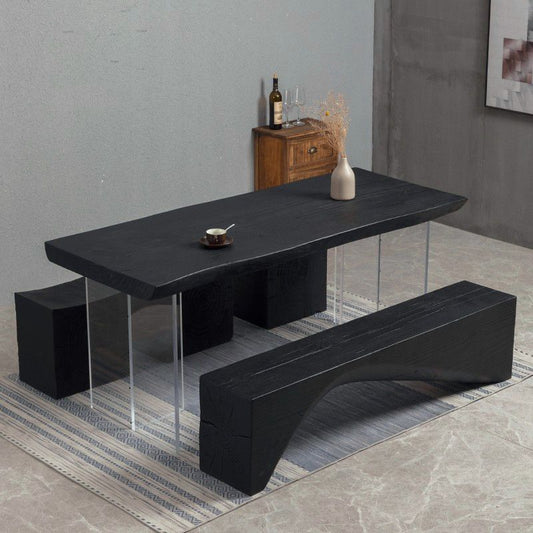 Mesa de comedor de madera negra moderna Mesa de comedor especializada para cocina