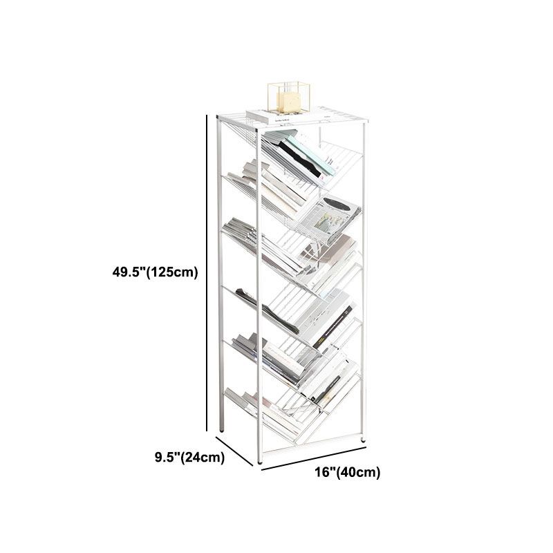 Modern Etagere Metal Bookcase White Vertical Shelf Bookcase for Study Room Clearhalo 'Bookcases' 'furn' 'furn_bookcases' 'Furniture' 'Office Furniture' 1200x1200_a4a10291-6058-4ddc-a709-77d5465c8766
