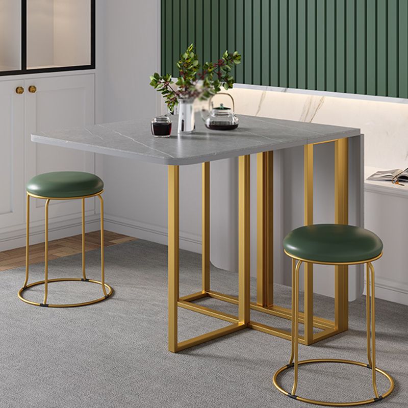 59 "H Moderner gesinterter Steintisch faltbarer Rechtecktisch mit Trestle Basis