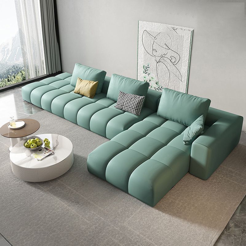 Noordse echte lederen vierkante arm Stationaire woonkamer Bank Chaise