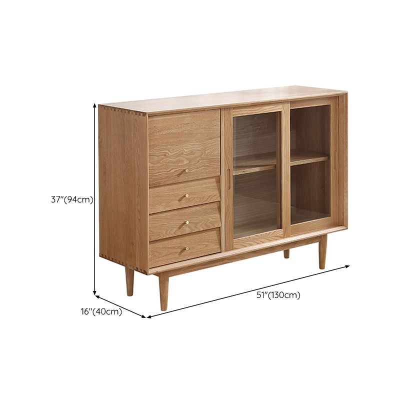 Tabella a buffet in legno massiccio Sideboard moderna con armadi e cassetti