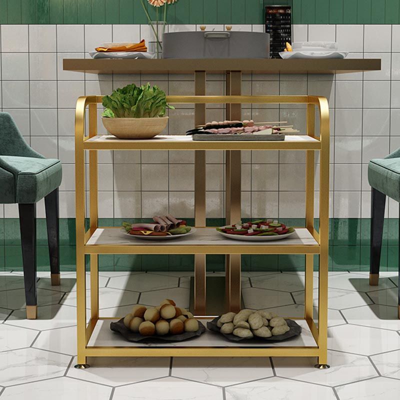 Modern 25.59"H Stationary Prep Table Metal Prep Table for Home Use Clearhalo 'furn' 'furn_kitchen_islands_carts' 'Furniture' 'Kitchen & Dining Furniture' 'Kitchen Islands & Carts' 'kitchen_islands_carts' 1200x1200_a4a469e6-337b-4806-af18-09b5fde5330c