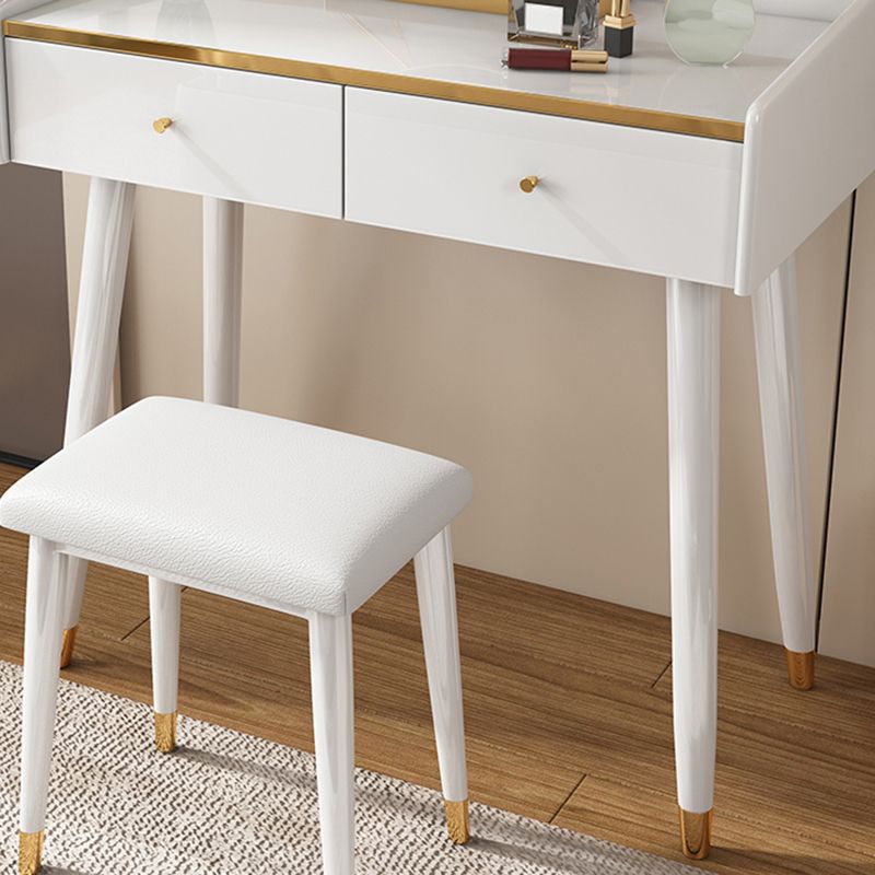 Tabella di vanità per trucco da 31,5 "W imposta in bianco con 2 cassetti