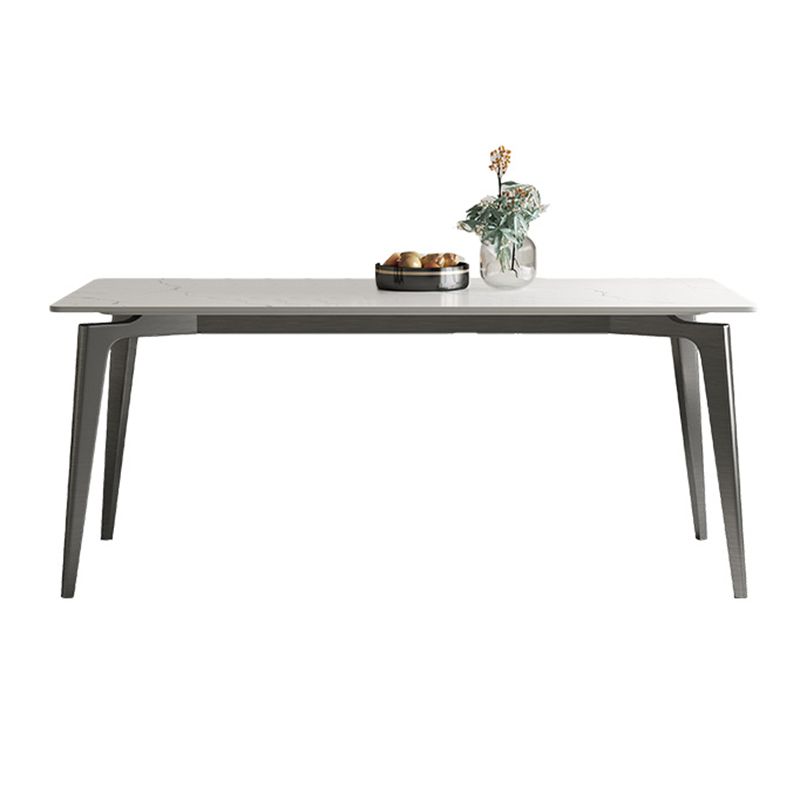 Stainless Steel Frame Dinette Table Stone Top Rectangle Dining Table Clearhalo 'Dining Tables & Seating' 'Dining Tables' 'dining_table' 'furn' 'furn_dining_table' 'Furniture' 'Kitchen & Dining Furniture' 1200x1200_a4a6f7ab-bc37-4ab8-8b33-40151514aab8