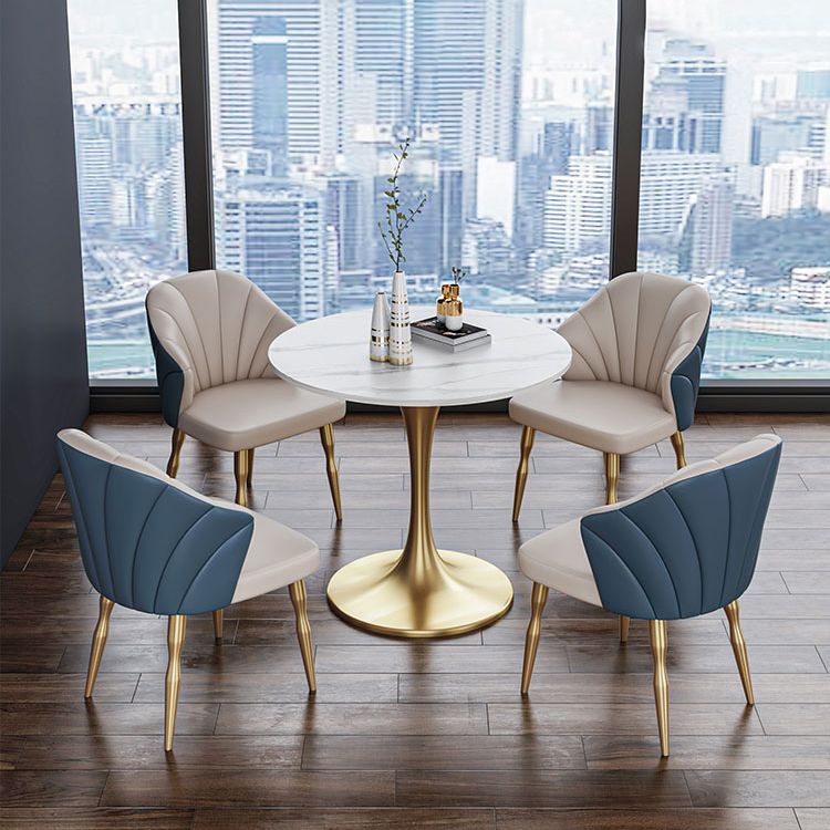 Contemporary Style Tulip Base Furniture Stone Dining Table Round for Home Clearhalo ' dining_table' 'Dining Tables & Seating' 'Dining Tables' 'furn' 'furn_dining_table' 'Furniture' 'furniture_dining_table' 'Kitchen & Dining Furniture' 'kitchen&dining_furn' 'kitchen' 'kitchen_dining_table' 1200x1200_a4a70570-8c8e-41cd-b35f-f02135d7bd65