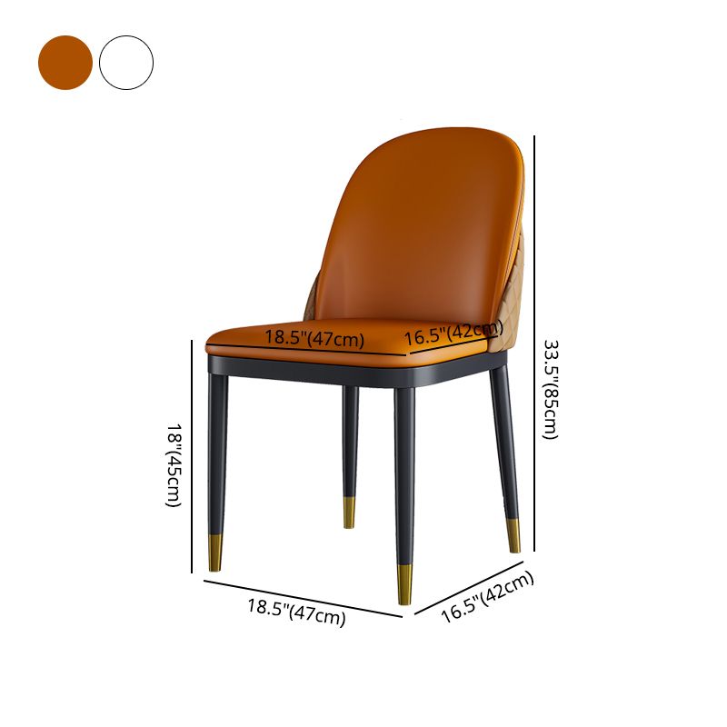 Glam Metal Dining Armless Chair Faux Leather Dining Chairs for Restaurant Use (Set of 2) Clearhalo ' kitchen&dining_furn' 'Dining Chairs' 'Dining Tables & Seating' 'dining_chair' 'furn' 'furn_dining_chair' 'Furniture' 'furniture_dining_chair' 'Kitchen & Dining Furniture' 'kitchen' 1200x1200_a4aacc8c-fb84-44ed-8884-d84d7f03a6a8