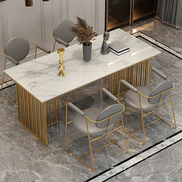 Luxury 1/5 Pieces Rectangle Dining Set Sintered Stone Dining Table with Leather Chairs Clearhalo 'Dining Room Sets' 'Dining Tables & Seating' 'dining_room_set' 'furn' 'furn_dining_room_set' 'Furniture' 'furniture_dining_room_set' 'Kitchen & Dining Furniture' 1200x1200_a4acf96c-5510-4782-8eb1-4cff6765b7d0