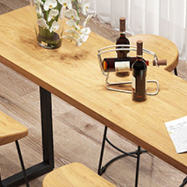 Modern 1/4/5 Pieces Bar Table Set Rectangle Wood Counter Table with High Stools for Cafe Clearhalo 'Bar Furniture' 'furn' 'furn_home_bar_bar_sets' 'Furniture' 'Home Bars & Bar Sets' 'home_bar_bar_sets' 'Kitchen & Dining Furniture' 1200x1200_a4ad1347-df70-435e-84e1-b3d9625e93d5