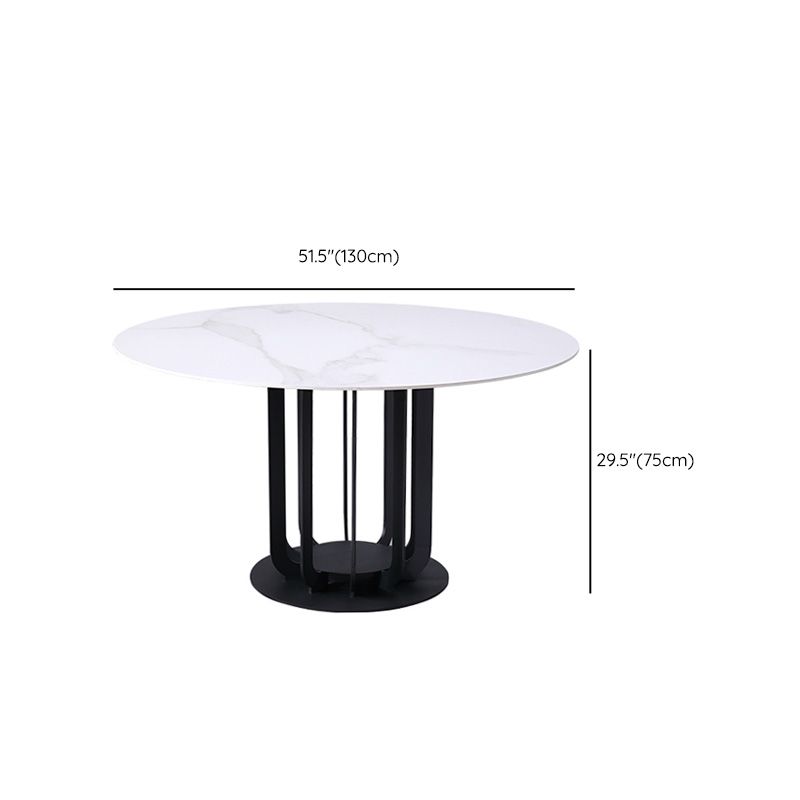Round Stone Top Dining Table Contemporary Dining Table with Metal Pedestal Base Clearhalo 'Dining Tables & Seating' 'Dining Tables' 'dining_table' 'furn' 'furn_dining_table' 'Furniture' 'Kitchen & Dining Furniture' 1200x1200_a4b14f61-e2d7-48fd-b3f8-a7271bde163a