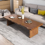 Massivholz Couchtisch Rechteck dunkelbrauner Schlitten Couchtisch