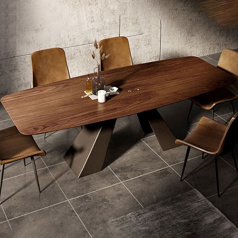Metal Industrial Rectangle Table Solid Wood Top Table for Kitchen and Dining Room Clearhalo ' dining_table' 'Dining Tables & Seating' 'Dining Tables' 'furn' 'furn_dining_table' 'Furniture' 'furniture_dining_table' 'Kitchen & Dining Furniture' 'kitchen&dining_furn' 'kitchen' 'kitchen_dining_table' 1200x1200_a4b4b476-bb25-4564-9b25-08a4a46f022a