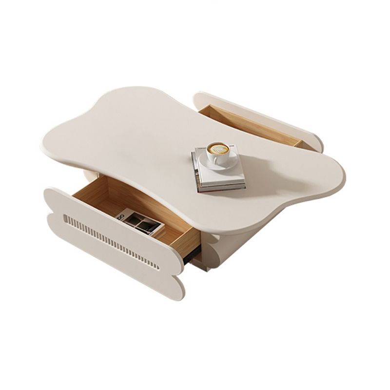 Tavolino moderno in legno bianco Forma a tavolino singolo con 2 cassetti