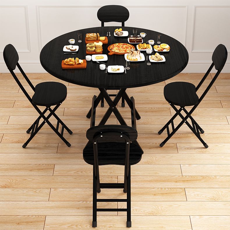 Contemporary Solid Wood Top Dining Room Set with Round Foldable Table Dinette Set Clearhalo 'Dining Room Sets' 'Dining Tables & Seating' 'dining_room_set' 'furn' 'furn_dining_room_set' 'Furniture' 'furniture_dining_room_set' 'Kitchen & Dining Furniture' 'kitchen&dining_furn' 'kitchen' 1200x1200_a4b5e045-c9d3-44e7-9695-e21d7e468cbd