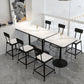 Modern Stone and Metal Dinette Set 1/2/5 Pieces White Table Set for Coffee Shop