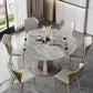 Stone Top Dining Table Round Dining Table with Pedestal Base