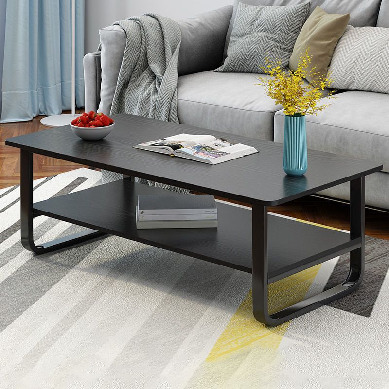 Modern Style Rectangular Wooden Table Metal Sled Base Coffee Table Clearhalo 'Coffee & Accent Tables' 'Coffee Tables' 'coffee_tables' 'furn' 'furn_coffee_tables' 'Furniture' 'Living Room Furniture' 1200x1200_a4bcdbe0-b3c9-4ff3-aecc-448107d1a48d