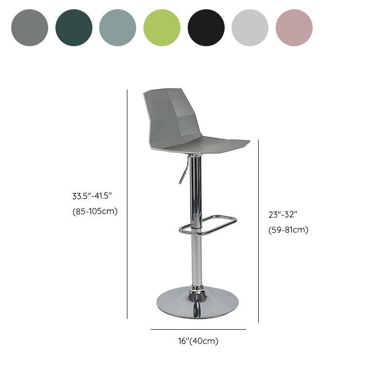 Taburete de bar ajustable de plástico estilo moderno con patas de metal