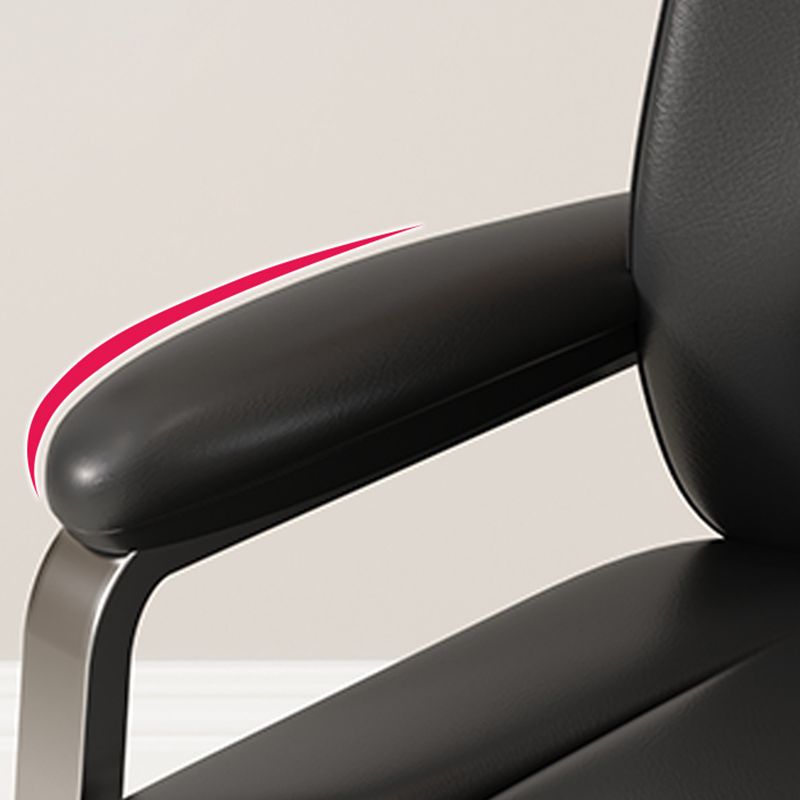 Modernismo sedia sedia in pelle di armi fissa sedia da scrivania senza ruote per la casa